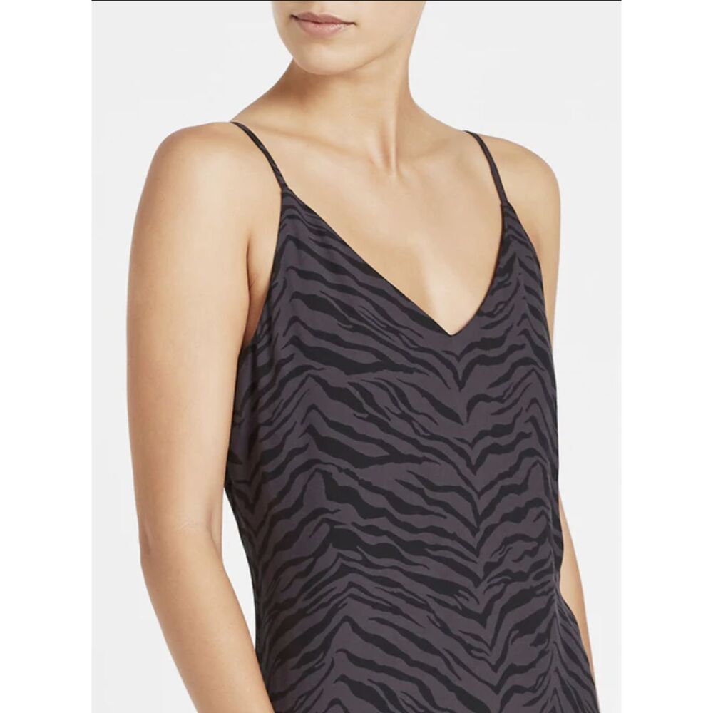 Rails Yara Slip Dress Charcoal Tiger Print Medium Adjustable Straps